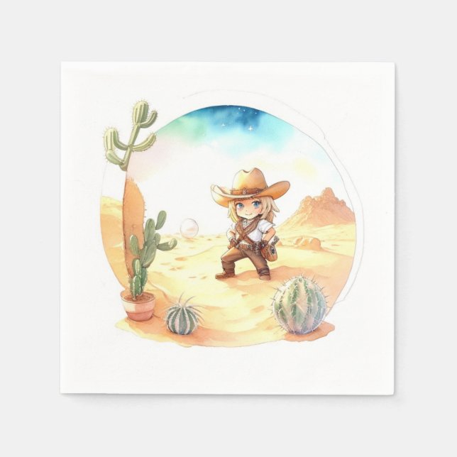 Serviette En Papier Rustic Adventure Wild West Cowboy Baby shower (Devant)