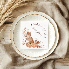 Serviette En Papier Rustic Autumn Woodland Fox Pumpkin Party