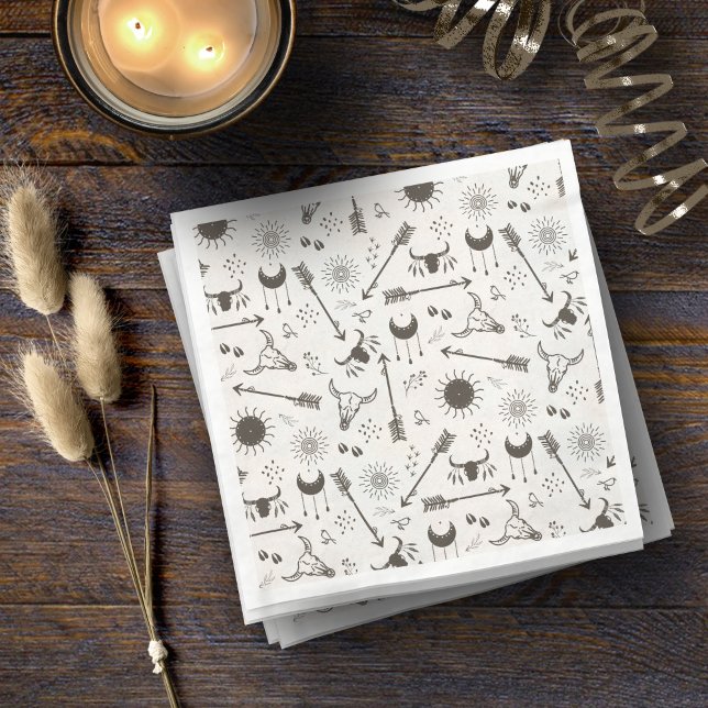 Serviette En Papier Rustic Boho Motif ID1109 (Créateur téléchargé)
