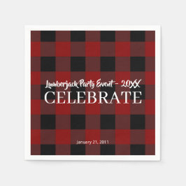 Serviette En Papier Rustic Buffalo Plaid Customisé Celebrate Event