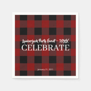 Serviette En Papier Rustic Buffalo Plaid Customisé Celebrate Event