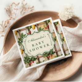 Serviette En Papier Rustic Citrus Strawberry Baby Shower