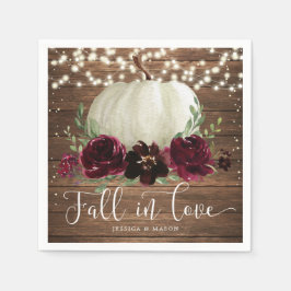 Serviette En Papier Rustic Fall In Love Citrouille Mariage
