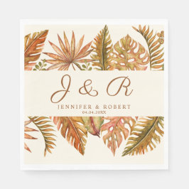 Serviette En Papier Rustic Fall quitte Monogram Mariage Napkin