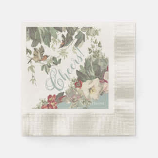 Serviette En Papier Rustic Garden Birds Cheers Papier Cocktail Serviet