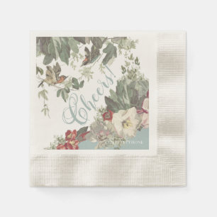 Serviette En Papier Rustic Garden Birds Chefs Cocktail en papier Naple