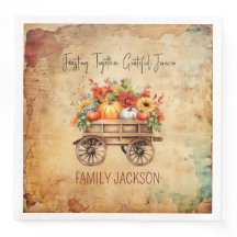 Rustic Harvest Napkin thanksgiving personnalisé