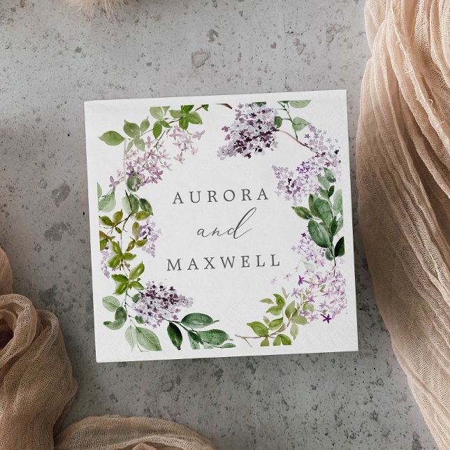 Serviette En Papier Rustic Lilac Mariage (Créateur téléchargé)