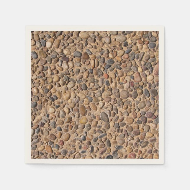Serviette En Papier Rustic Nature Pierres de galets Photo (Devant)