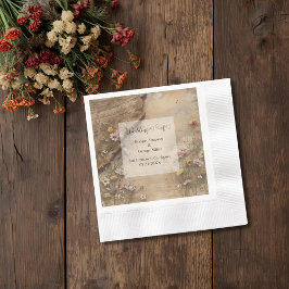 Serviette En Papier Rustic Wooden Bohemian Floral Wedding 