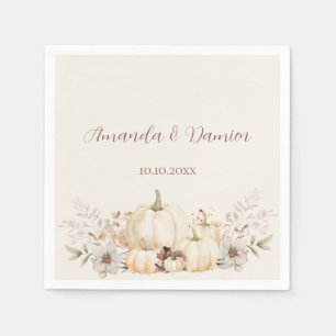 Serviette En Papier Rustique Citrouille d'automne élégant mariage