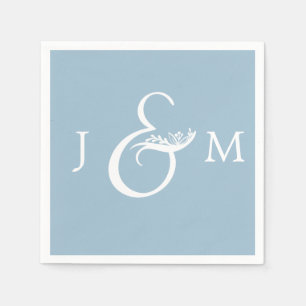 Serviette En Papier Rustique Dusty Blue Mariage Cocktail Napkin