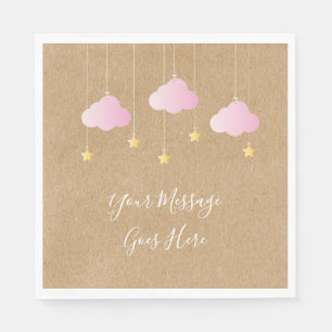 Serviette En Papier Rustique kraft twinkle twinkle baby shower rose