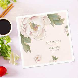 Serviette En Papier Rustique rose rose rose Rose Mariage floral Napkin