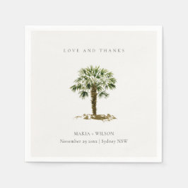 Serviette En Papier Rustique Tropical Beach Palm Tree Mariage Merci