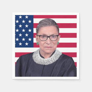 Serviette En Papier Ruth Bader Ginsburg avec le drapeau américain
