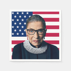 Serviette En Papier Ruth Bader Ginsburg et drapeau des États-Unis