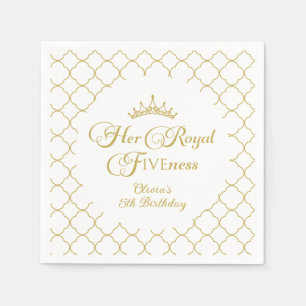 Serviette En Papier Sa Royal Fiveness Gold Princess 5e anniversaire