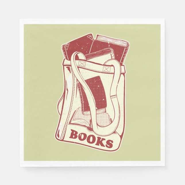 Serviette En Papier Sac de livres que j'aime lire (Devant)
