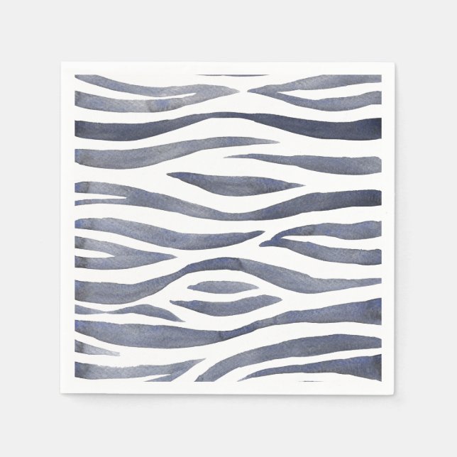 Serviette En Papier Safari africain | Motif de zèbre aquarelle (Devant)