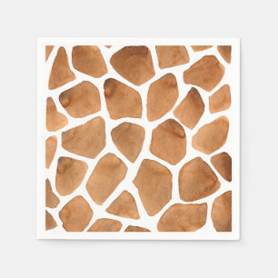 Serviette En Papier Safari africain Motif girafe aquarelle