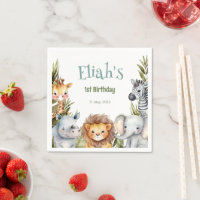 Safari Animaux sauvages Un 1er anniversaire