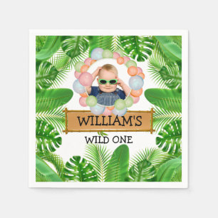 Serviette En Papier Safari Animaux Wild One Birthday PHOTO