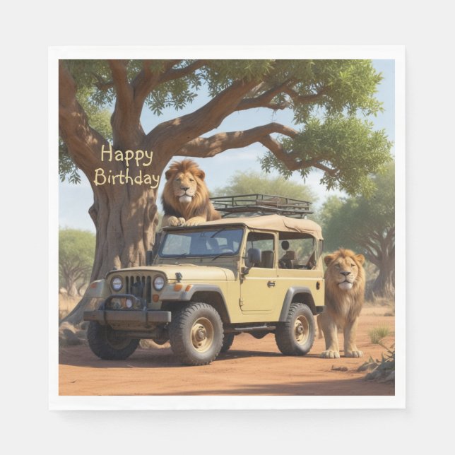 Serviette En Papier Safari Anniversaire (Devant)