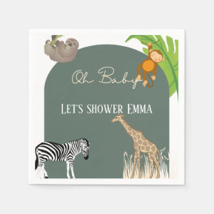 Serviette En Papier Safari Baby shower à thème serviettes