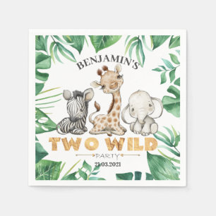 Serviette En Papier Safari deux serviettes d'anniversaire sauvages