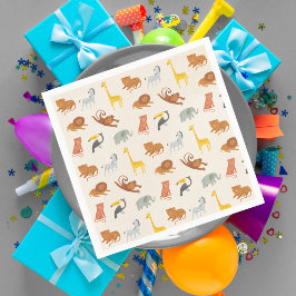 Serviette En Papier Safari Jungle Animals