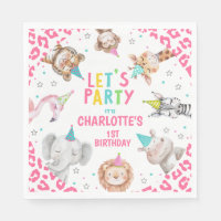 Safari rose moderne appelant Animaux de fête Anniv