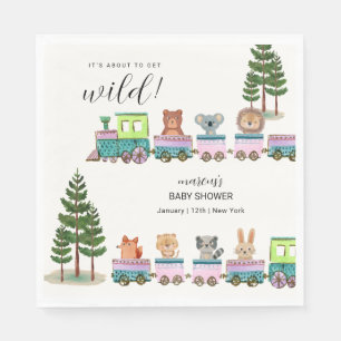 Serviette En Papier Safari Sauvage Fantaisiste Train Bébé Choo Choo 