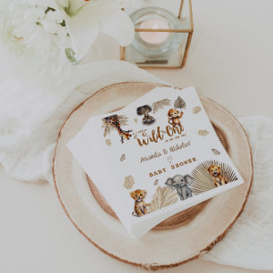 Serviette En Papier Safari sauvage mignon Animaux Baby shower botaniqu