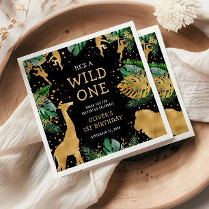 Serviette En Papier Safari Wild One Fête d'anniversaire 1ère année Ver