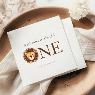 Serviette En Papier Safari wild one premier anniversaire