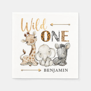 Serviette En Papier Safari Wild Un Annithday Napkins