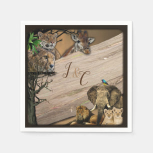 Serviette En Papier Safari Wildlife Party Napkins