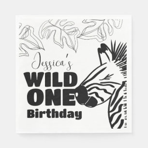 Serviette En Papier Safari Zebra Main tiré Wild Party Anniversaire
