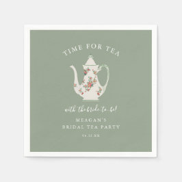 Serviette En Papier Sage Green Fête des mariées Tea Party