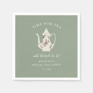 Serviette En Papier Sage Green Fête des mariées Tea Party