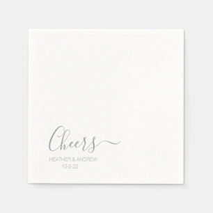 Serviette En Papier Sage Green Moderne Mariage élégant Simple