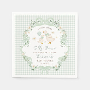 Serviette En Papier Sage Green Silly Goose Baby Shower Mixte