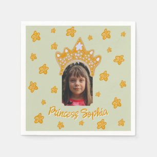 Serviette En Papier Sage Mist Princess Couronne Fleurie Photo Annivers