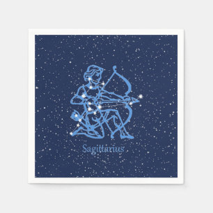 Serviette En Papier Sagittarius Constellation & Zodiac Signe avec éto