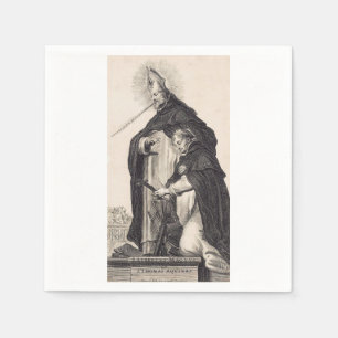 Serviette En Papier Saint Albert le Grand et saint Thomas d'Aquin