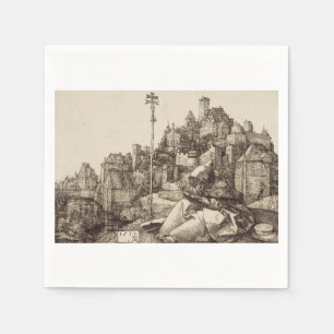 Serviette En Papier Saint Anthony Lecture par Albrecht Durer