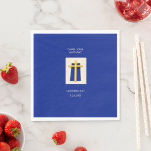 Serviette En Papier Saint Croix Bold Blue Religion Party