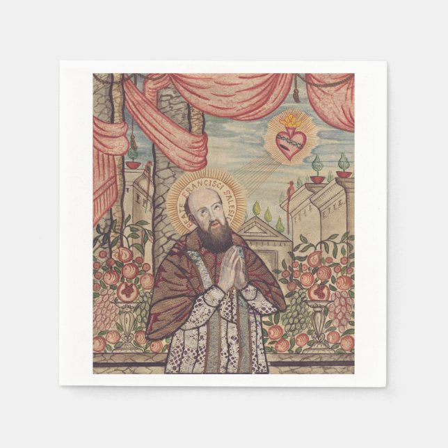 Serviette En Papier Saint François de Sales Evêque de Genève (Devant)