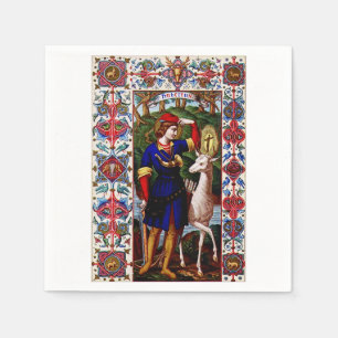 Serviette En Papier Saint Hubert de Liège avec le cerf 